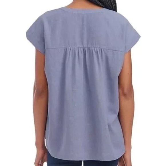 Splendid Women’s Linen Blend Blouse Size Medium Blue Periwinkle - Picture 2 of 7